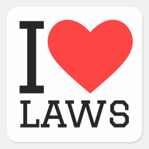 I love laws square sticker