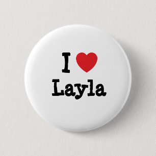 I love Layla heart T-Shirt 2 Inch Round Button