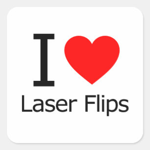 I Love Lazer Flips Square Sticker