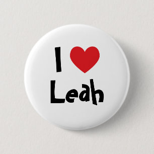 I Love Leah 2 Inch Round Button