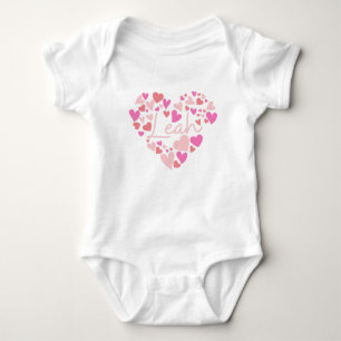 I love Leah hearts in pink Baby Bodysuit