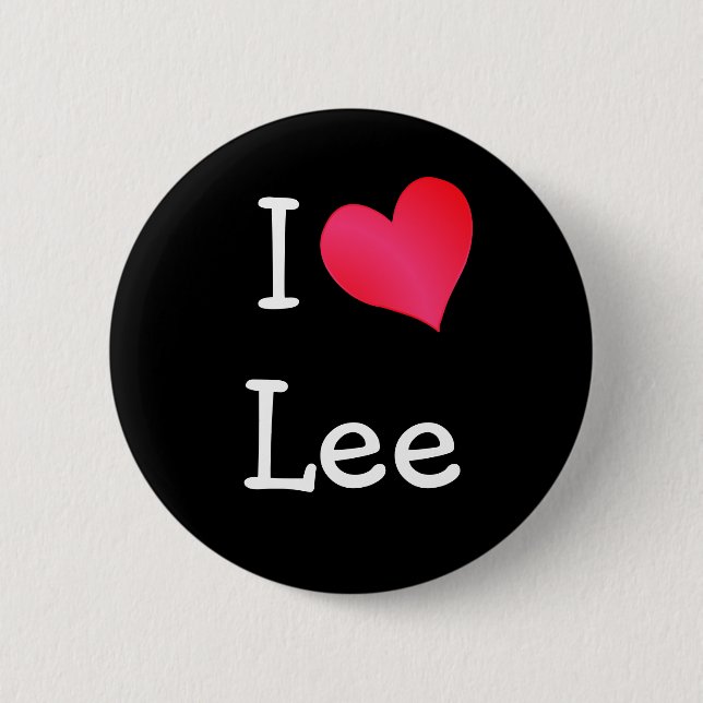 I Love Lee 2 Inch Round Button (Front)