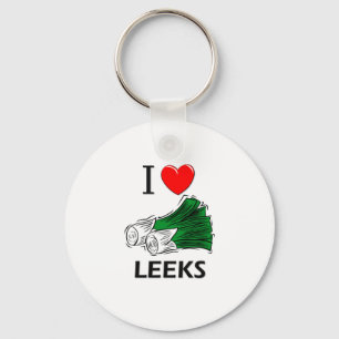 I Love Leeks Keychain
