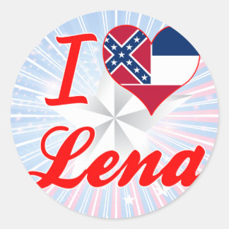 I Love Lena, Mississippi Classic Round Sticker