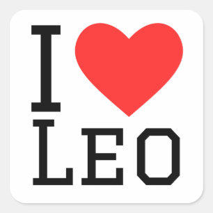 I love Leo  Square Sticker