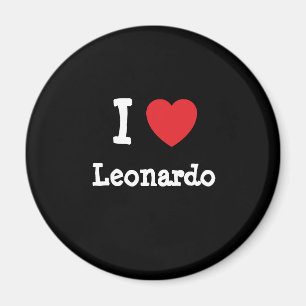 I love Leonardo heart custom personalized Magnet