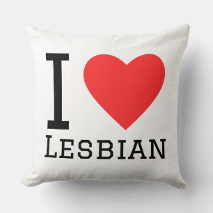 I love lesbian throw pillow