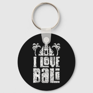 I Love Li Indonesia Summer Waves Vacation Keychain