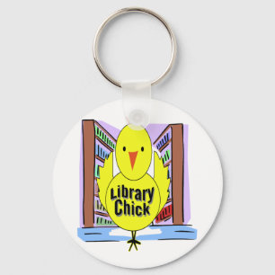 I Love Library Chicks Keychain