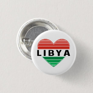 I Love Libya, Libyan Heart 1 Inch Round Button