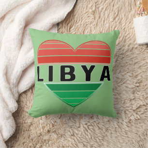 I Love Libya, Libyan Heart Throw Pillow