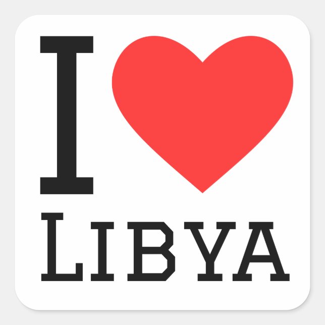 I love libya square sticker (Front)