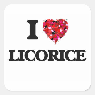 I Love Licorice Square Sticker