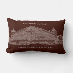 I Love Lida Belarus Architecture Castle Sketch Lumbar Pillow