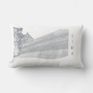 I Love Lida Belarus Architecture Castle Sketch Lumbar Pillow