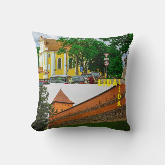 I Love Lida Belarus Architecture Castle  Throw Pillow (Front)