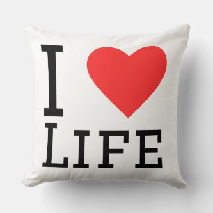 I love life square sticker throw pillow