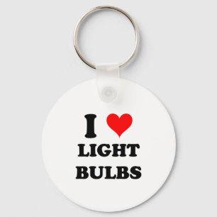 I Love Light Bulbs Keychain