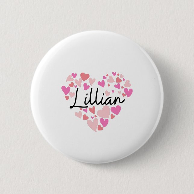 I love Lillian 2 Inch Round Button (Front)