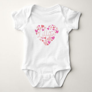 I love Lillian hearts in pink Baby Bodysuit