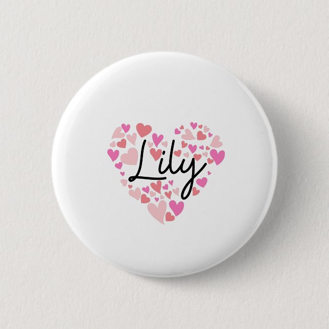 I love Lily 2 Inch Round Button (Front)
