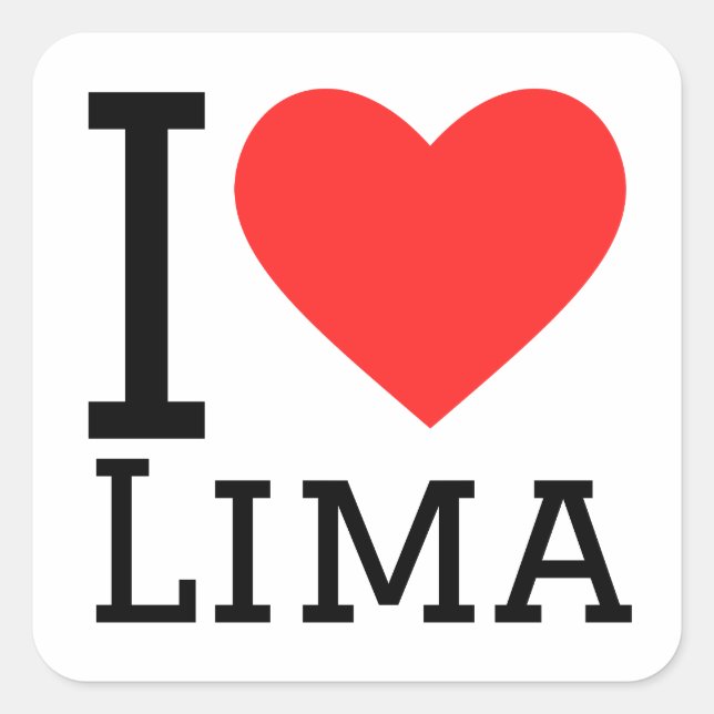 I love lima square sticker (Front)