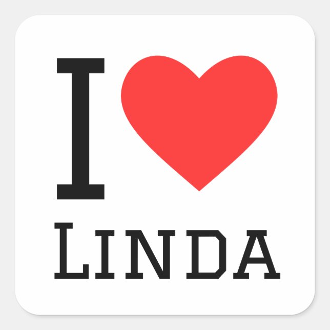 I love linda square sticker (Front)