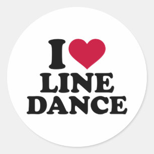 I love line dance classic round sticker