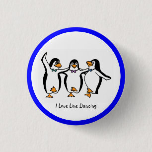 I Love Line Dancing 1 Inch Round Button