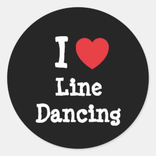 I love Line Dancing heart custom personalized Classic Round Sticker
