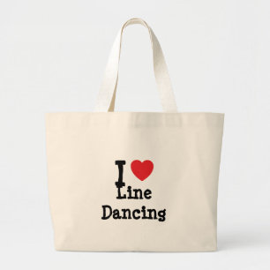 I love Line Dancing heart custom personalized Large Tote Bag