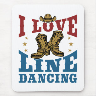 I Love Line Dancing Mouse Pad