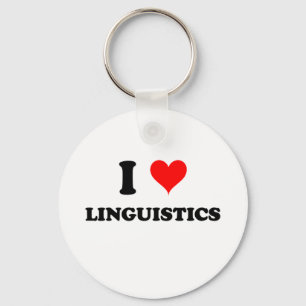 I Love Linguistics Keychain