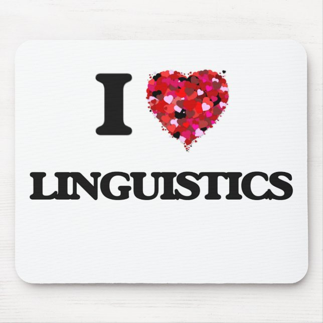 I Love Linguistics Mouse Pad (Front)