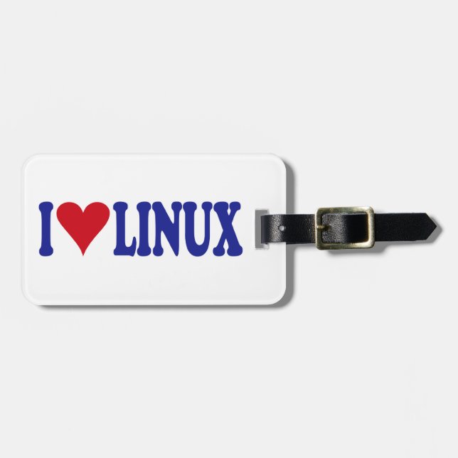 I Love Linux Luggage Tag (Front Horizontal)
