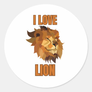 I LOVE LION – Bold Wildlife Art for Animal Fans Classic Round Sticker