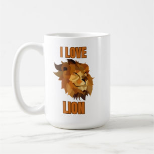 I LOVE LION – Bold Wildlife Art for Animal Fans Coffee Mug