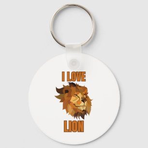 I Love Lion for Animal Lover and Wildlife Fan Keychain