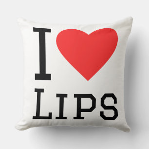 I love lips throw pillow