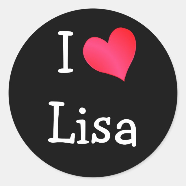 I Love Lisa Classic Round Sticker (Front)