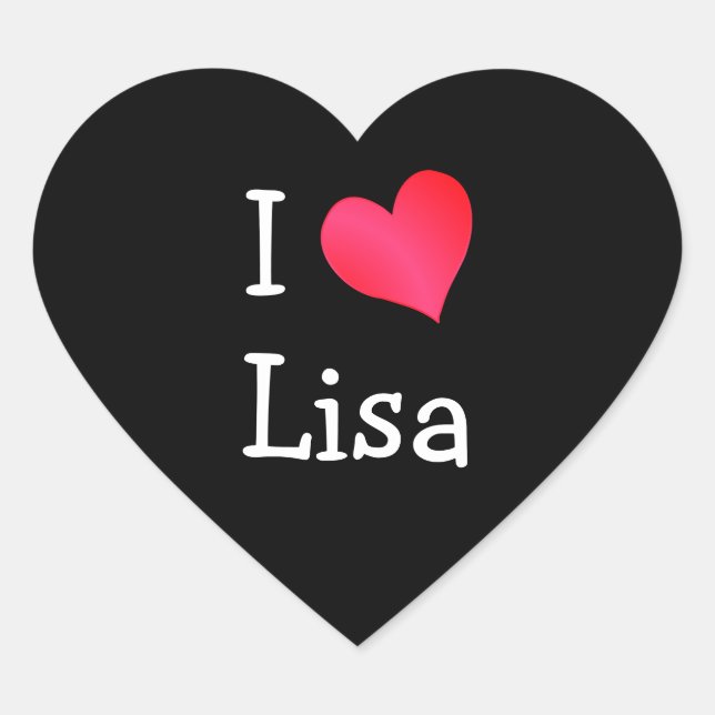 I Love Lisa Heart Sticker (Front)