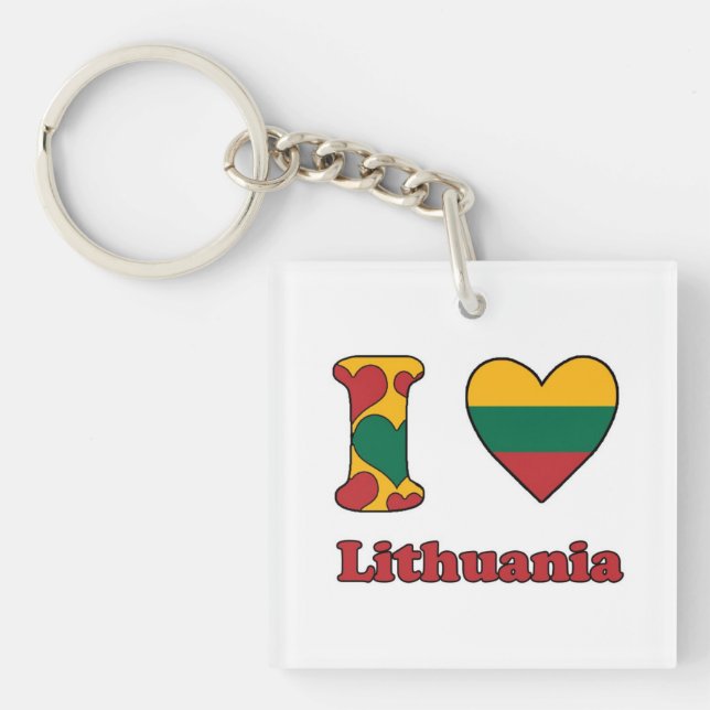 I love Lithuania Keychain (Front)