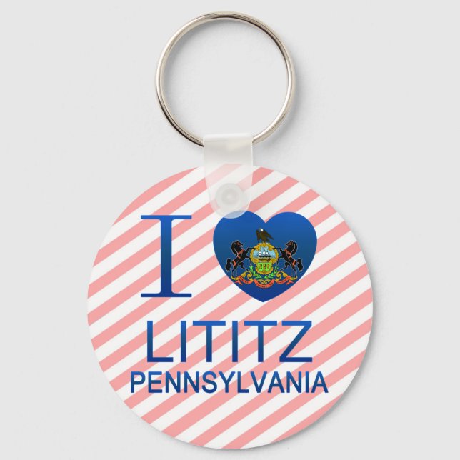 I Love Lititz, PA Keychain (Front)