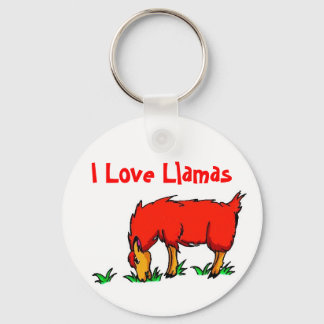 I Love Llamas Keychain