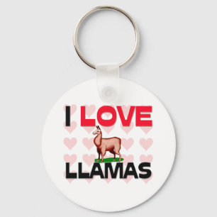 I Love Llamas Keychain