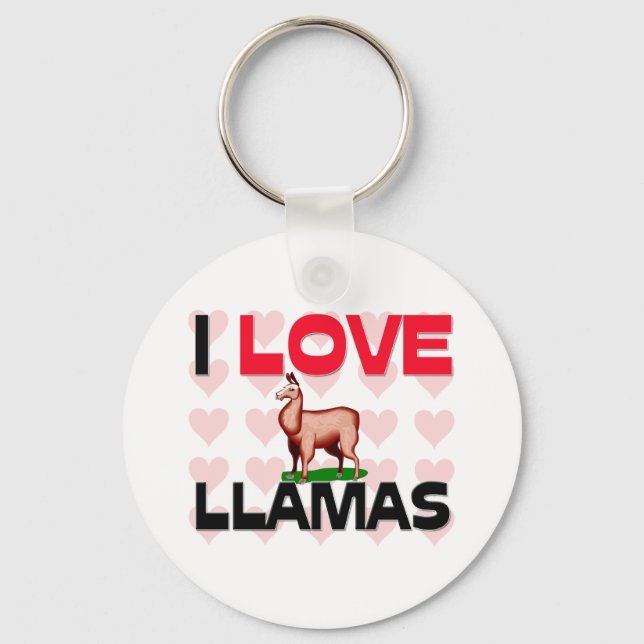 I Love Llamas Keychain (Front)