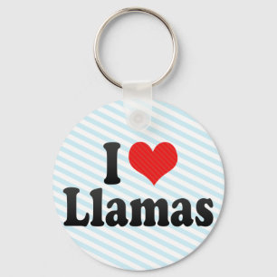 I Love Llamas Keychain