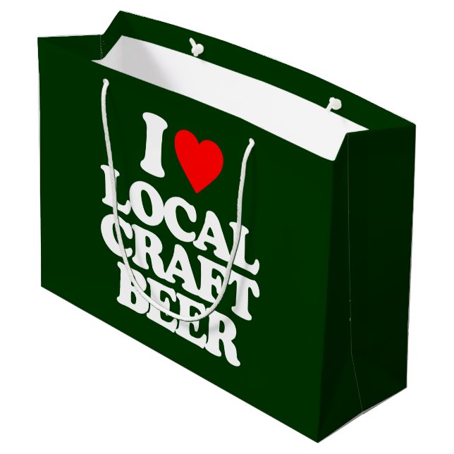 I LOVE LOCAL CRAFT BEER LARGE GIFT BAG (Back Angled)