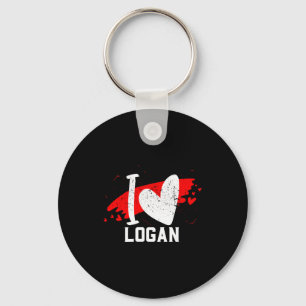 I Love Logan I Heart Logan  Keychain