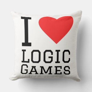 I love logic games throw pillow